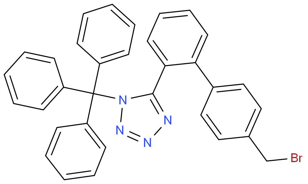 5-(4'-Bromomethyl-1,1'-biphenyl-2-yl)-1-triphenylmethyl-1H-tetrazole structure