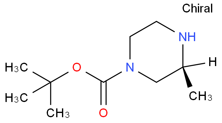 (S)-4-N-叔丁氧羰基-2-甲基哌嗪化学结构式