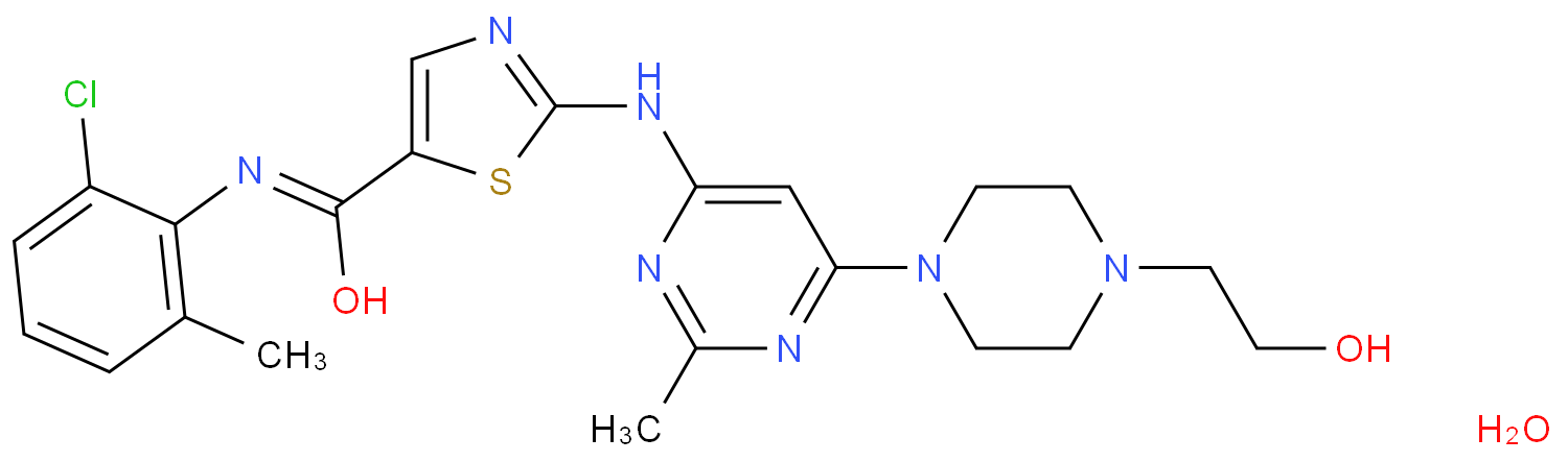 Dasatinib monohydrate structure