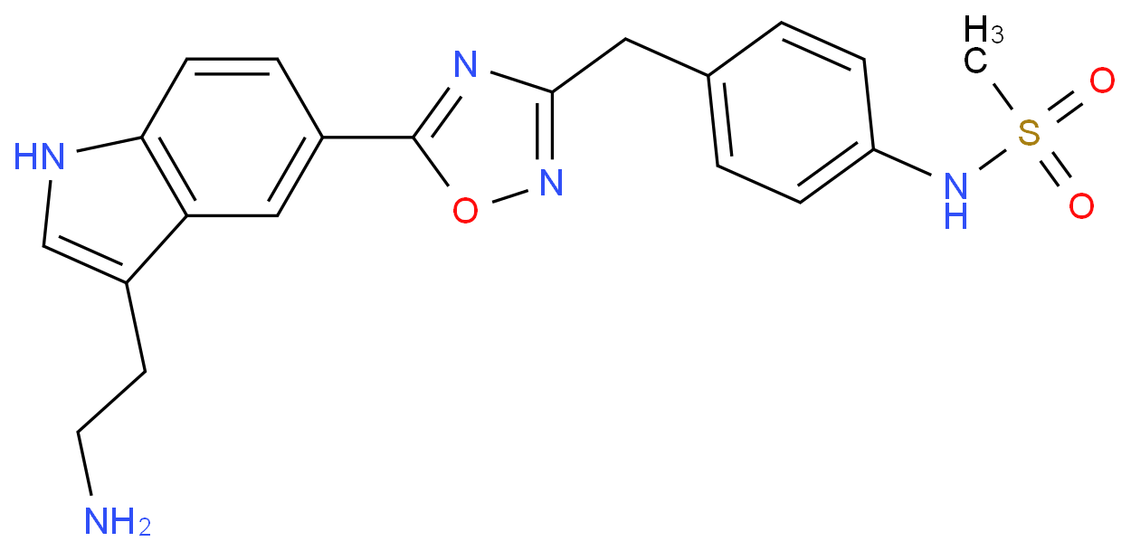N-[4-[[5-[3-(2-aminoethyl)-1H-indol-5-yl]-1,2,4-oxadiazol-3-yl]methyl]phenyl]methanesulfonamide