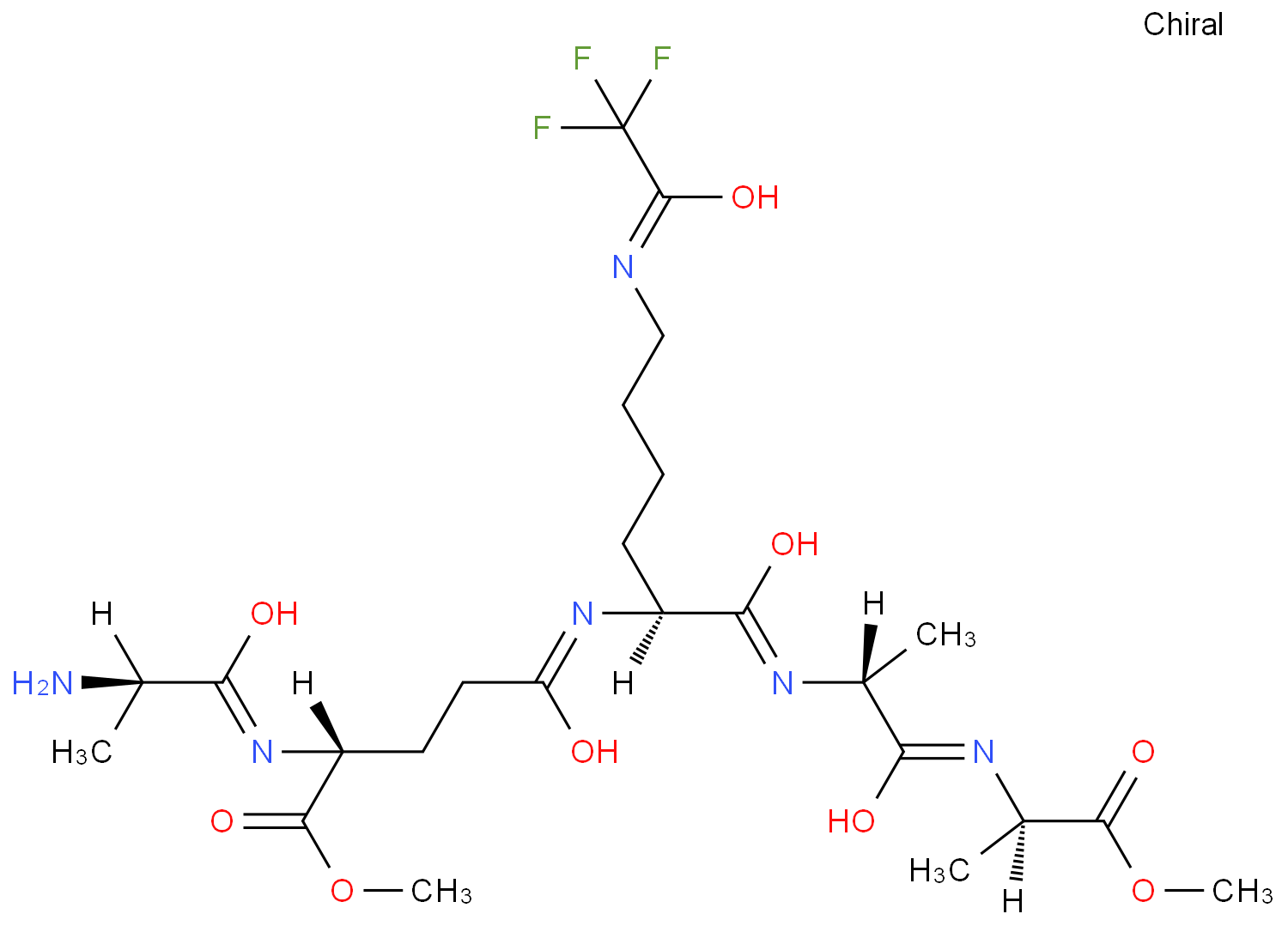 methyl (2R)-2-[[(2R)-2-aminopropanoyl]amino]-5-[[(2S)-1-[[(2R)-1-[[(2R)-1-methoxy-1-oxopropan-2-yl]amino]-1-oxopropan-2-yl]amino]-1-oxo-6-[(2,2,2-trifluoroacetyl)amino]hexan-2-yl]amino]-5-oxopentanoate