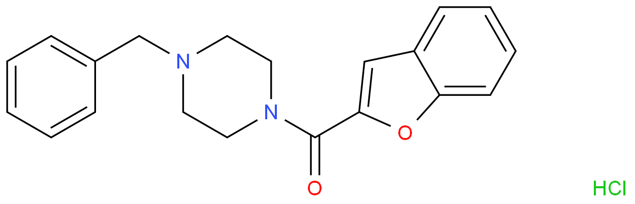 Piperazine,1-(2-benzofuranylcarbonyl)-4- (phenylmethyl)-,monohydrochloride   