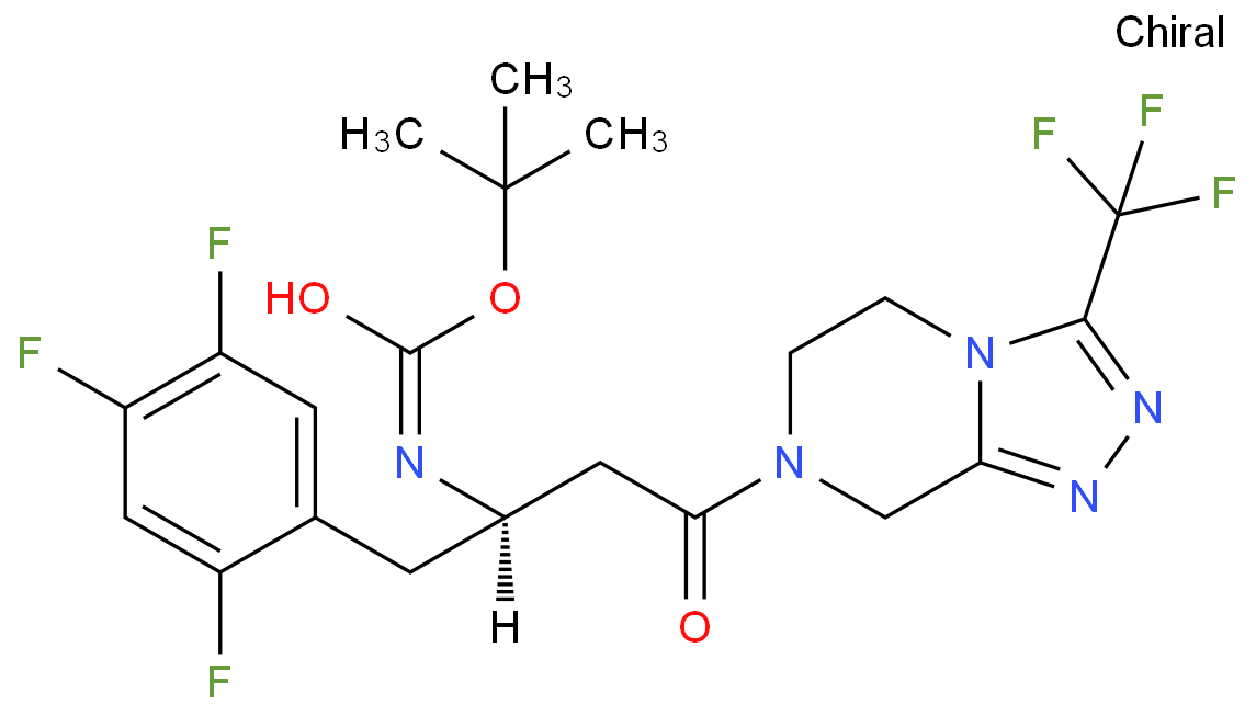 tert-butyl N-[(2R)-4-oxo-4-[3-(trifluoromethyl)-6,8-dihydro-5H-1,2,4]triazolo[4,3-a]pyrazin-7-yl]-1-(2,4,5-trifluorophenyl)butan-2-yl]carbamate  