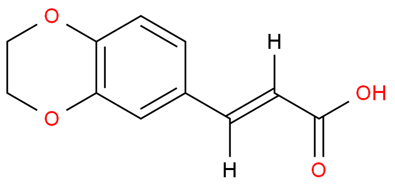 1,4-苯并二恶烷-6-丙烯酸化学结构式