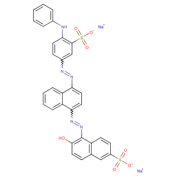disodium,(5E)-5-[[4-[(4-anilino-3-sulfonatophenyl)diazenyl]naphthalen-1-yl]hydrazinylidene]-6-oxonaphthalene-2-sulfonate