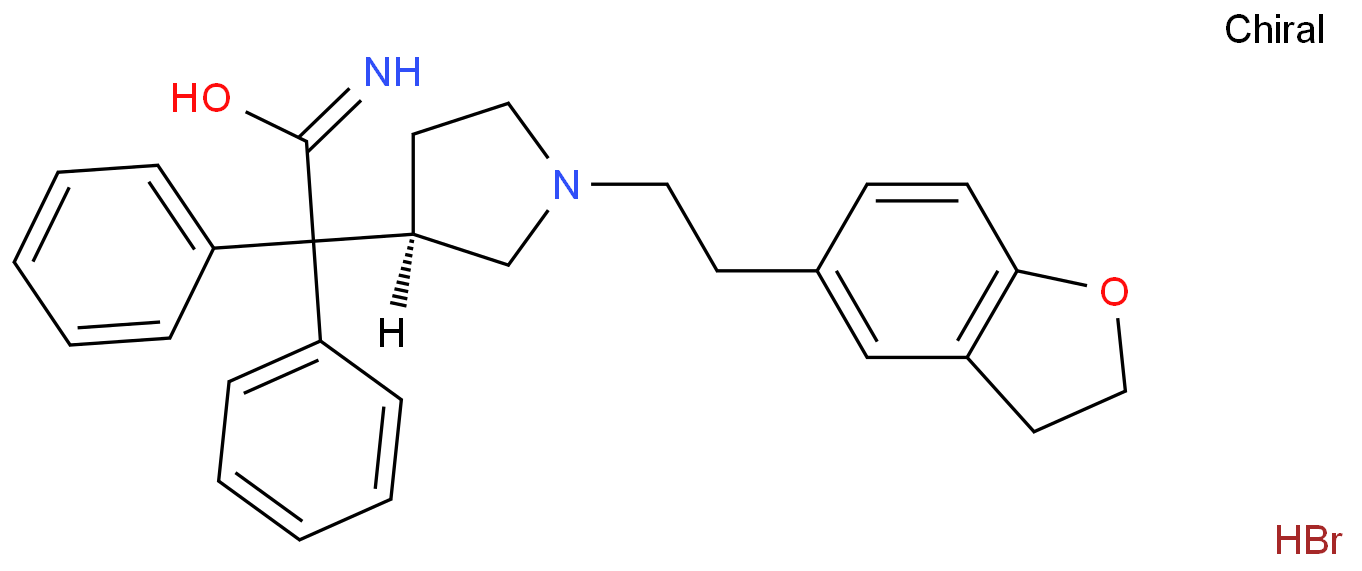 (3R)-2-{1-[2-(2,3-dihydrobenzofuran-5-yl)ethyl]pyrrolidin-3-yl}-2,2-diphenylacetamide hydrobromide