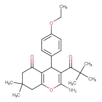 2-AMINO-3-(2,2-DIMETHYLPROPANOYL)-4-(4-ETHOXYPHENYL)-7,7-DIMETHYL-4,6,7,8-TETRAHYDRO2H-CHROMEN-5-ONE