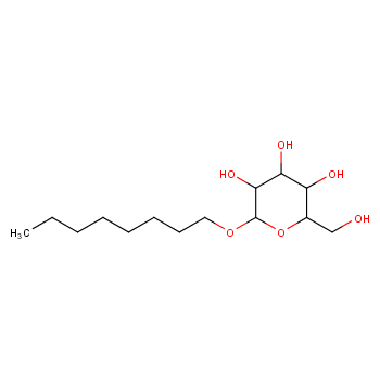 n-辛基-β-D-吡喃葡萄糖苷化学结构式