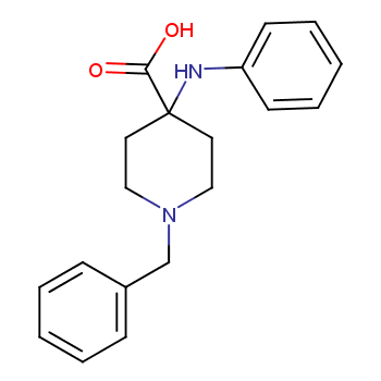 1-苄基-4-(苯胺基)哌啶-4-羧酸化学结构式