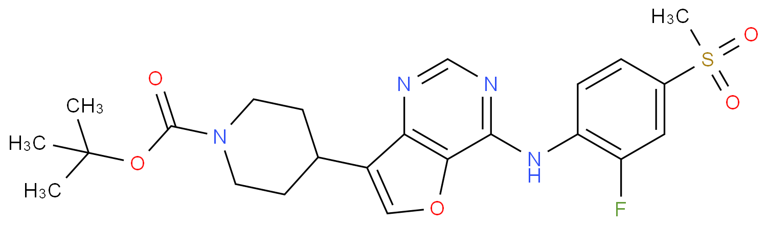 Methyl 1-(2-fluoro-4-nitrophenyl)-4-piperidinecarboxylate structure