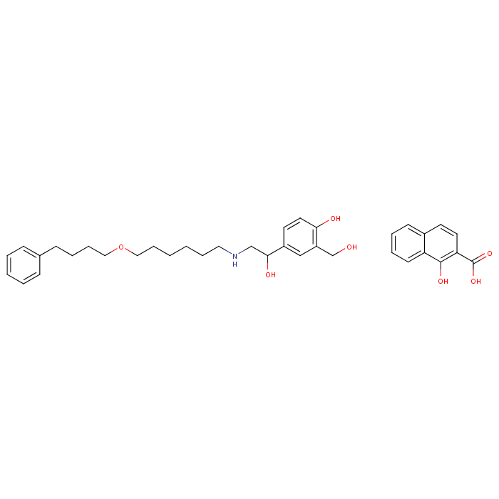 2-(hydroxymethyl)-4-[1-hydroxy-2-[6-(4-phenylbutoxy)hexylamino]ethyl]phenol;1-hydroxynaphthalene-2-carboxylic acid