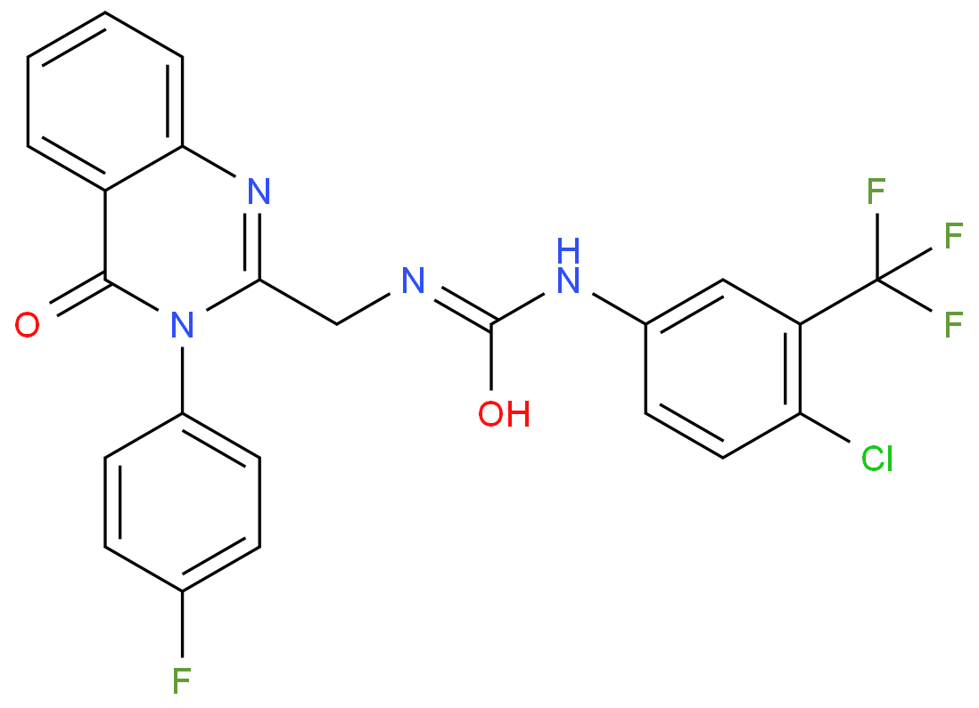 N-[4-Chloro-3-(trifluoromethyl)phenyl]-N'-[[3-(4-fluorophenyl)-3,4-dihydro-4-oxo-2-quinazolinyl]methyl]urea