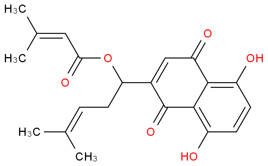 beta, beta-dimethylacrylshikonin structural formula image