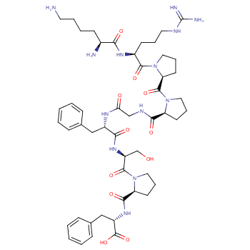 赖氨酸-(脱-精氨酸9)舒爱激肽化学结构式