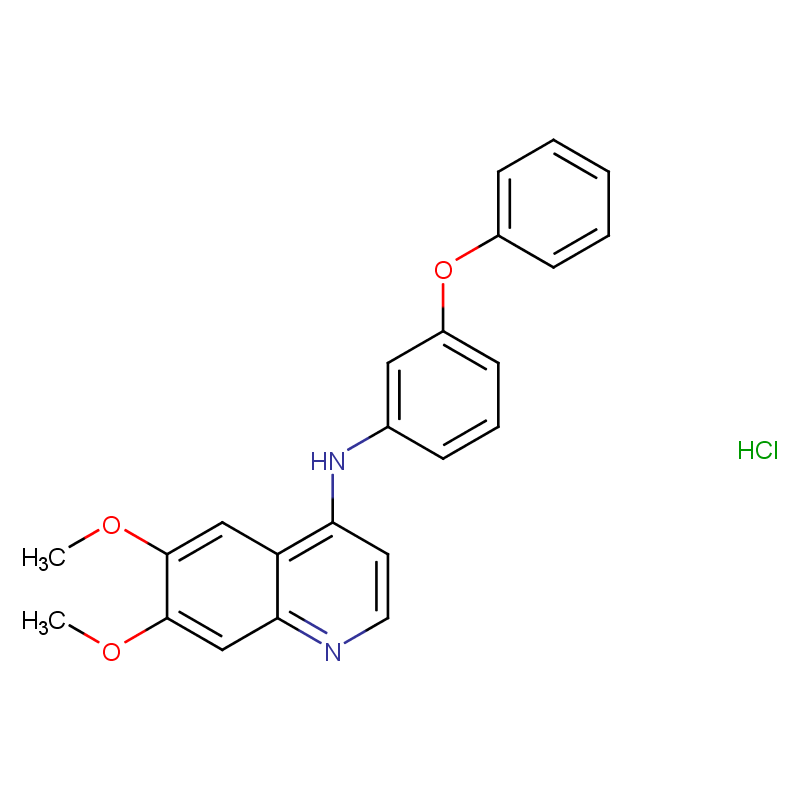 6,7-二甲氧基-N-(3-苯氧基苯基)喹啉-4-胺盐酸盐 CAS号:179246-08-3科研及生产专用 高校及研究所支持货到付款