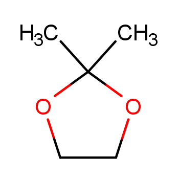 2,2-二甲基-1,3-二氧环戊烷化学结构式