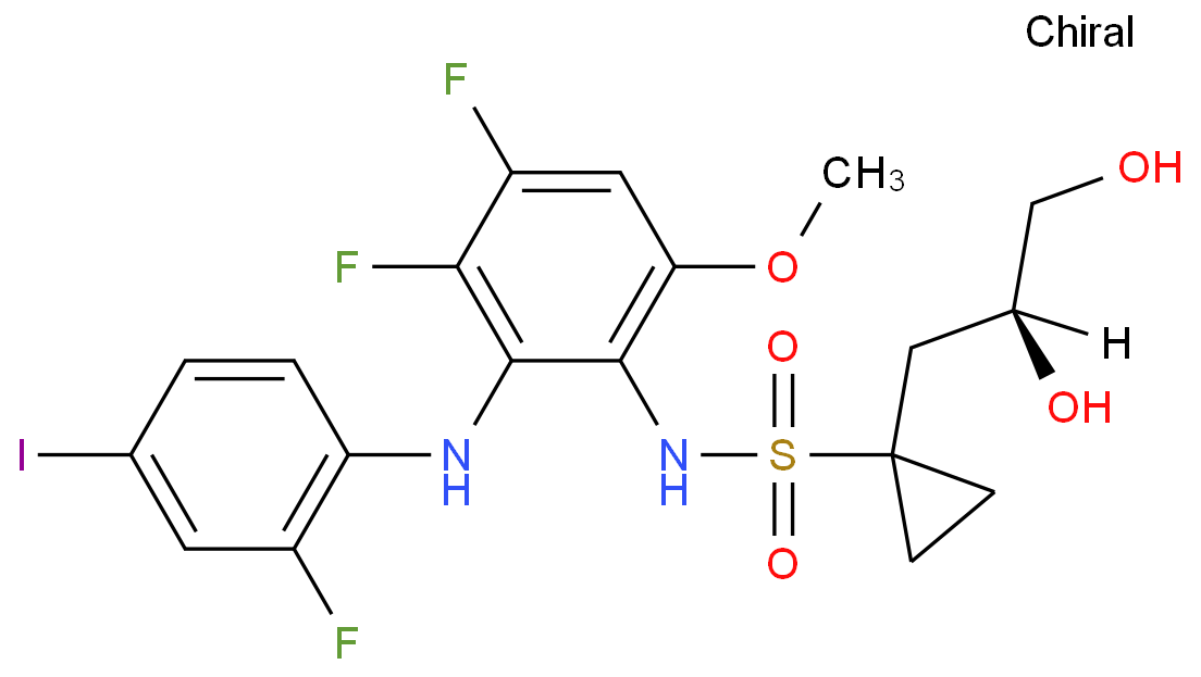 N-[3,4-difluoro-2-(2-fluoro-4-iodoanilino)-6-methoxyphenyl]-1-[(2S)-2,3-dihydroxypropyl]cyclopropane-1-sulfonamide