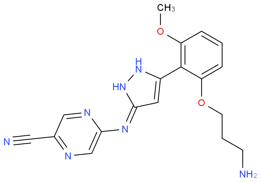 5-(5-(2-(3-aminopropoxy)-6-methoxyphenyl)-1H-pyrazol-3-ylamino)pyrazine-2-carbonitrile