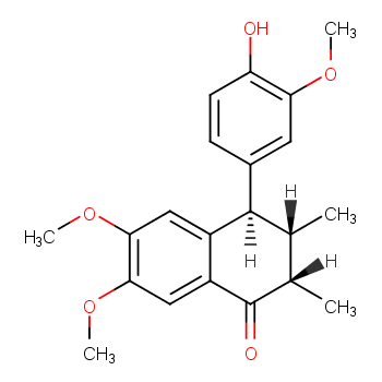 1(2H)-Naphthalenone, 3,4-dihydro-4-(4-hydroxy-3-methoxyphenyl)-6,7-dimethoxy-2,3-dimethyl-, (2S,3S,4R)-
