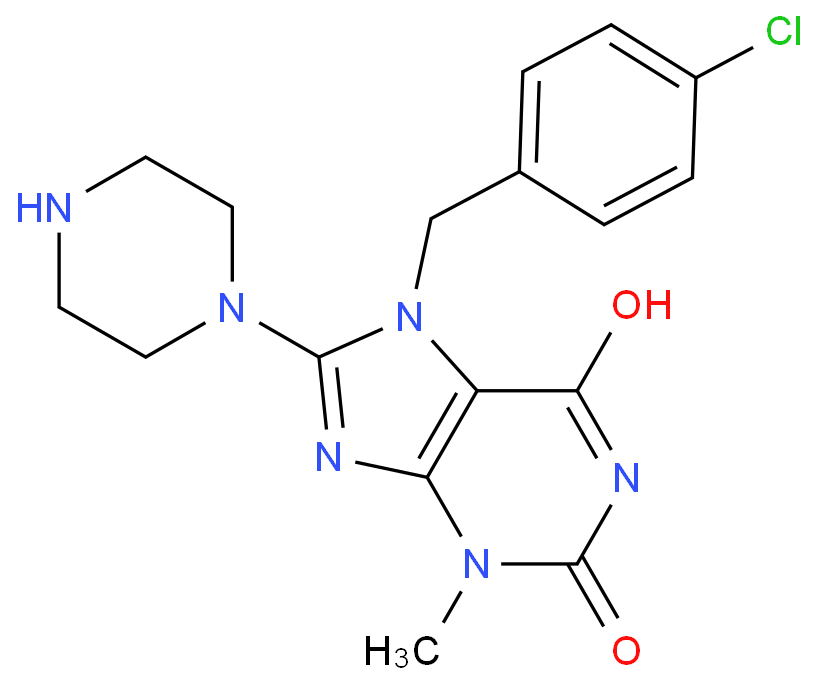 7-(4-chlorobenzyl)-3-methyl-8-(piperazin-1-yl)-3,7-dihydro-1H-purine-2,6-dione