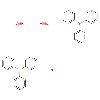双三苯基膦二羰基镍化学结构式
