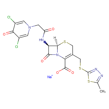 头孢西酮钠化学结构式