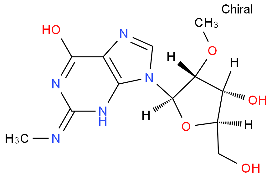 9-((2R,3R,4R,5R)-4-羟基-5-(羟甲基)-3-甲氧基四氢呋喃-2-基)-2-(甲氨基)-1,9-二氢-6H-嘌呤-6-酮/135023-21-1