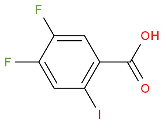 4,5-二氟-2-碘苯甲酸化学结构式