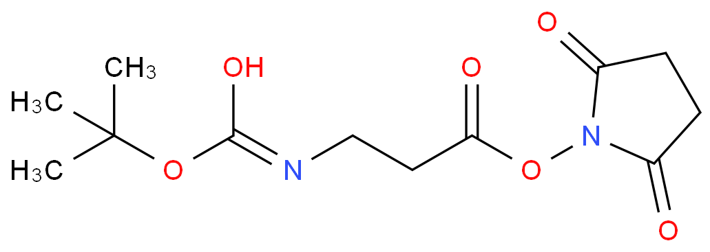 N-Boc-^b-丙氨酸 羟基琥珀酰亚胺酯化学结构式