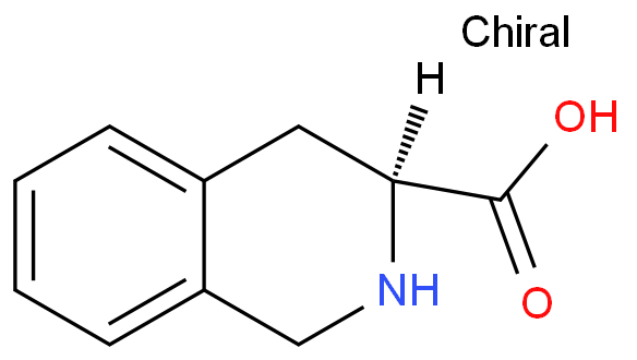 (S)-(-)-1,2,3,4-四氢异喹啉-3-羧酸化学结构式