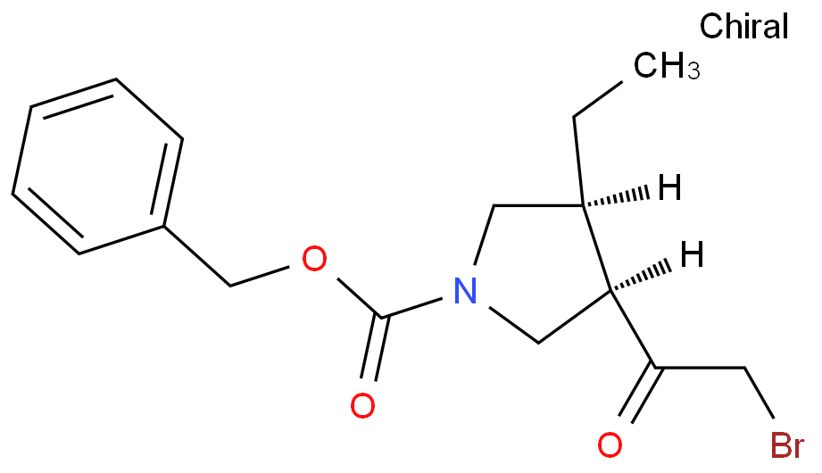 (3R,4S)-3-(2-溴乙?；?-4-乙基-1-吡咯烷羧酸芐酯