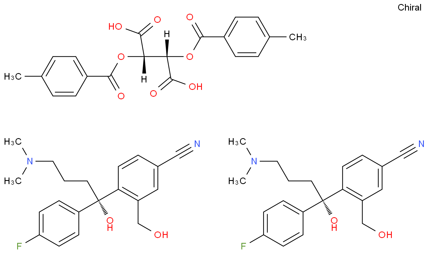 (2S,3S)-2,3-bis[(4-methylbenzoyl)oxy]butanedioic acid;4-[(1S)-4-(dimethylamino)-1-(4-fluorophenyl)-1-hydroxybutyl]-3-(hydroxymethyl)benzonitrile