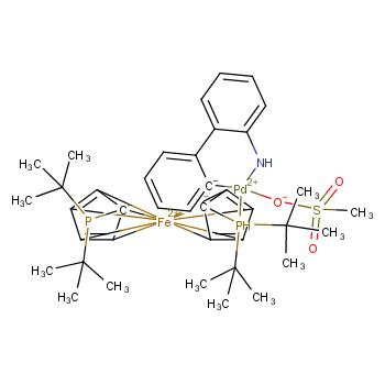 Palladium, [2'-(amino-κN)[1,1'-biphenyl]-2-yl-κC][1-[bis(1,1-dimethylethyl)phosphino-κP]-1'-[bis(1,1-dimethylethyl)phosphino]ferrocene](methanesulfonato-κO)-