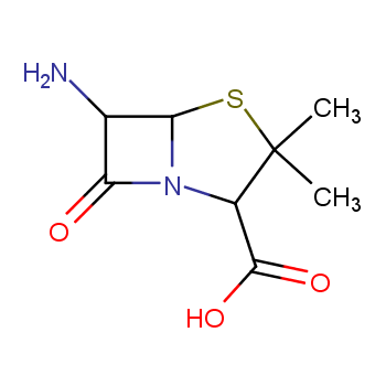 6-Aminopenicillanic acid structure