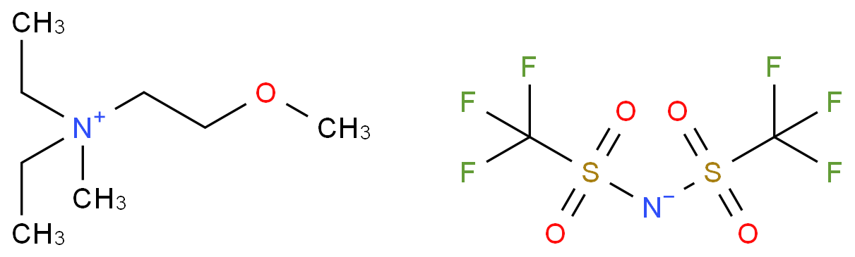 464927-84-2 双(三氟甲基磺酰基)二酰亚胺二乙基甲基(2-甲氧基乙基)铵 结构式图片