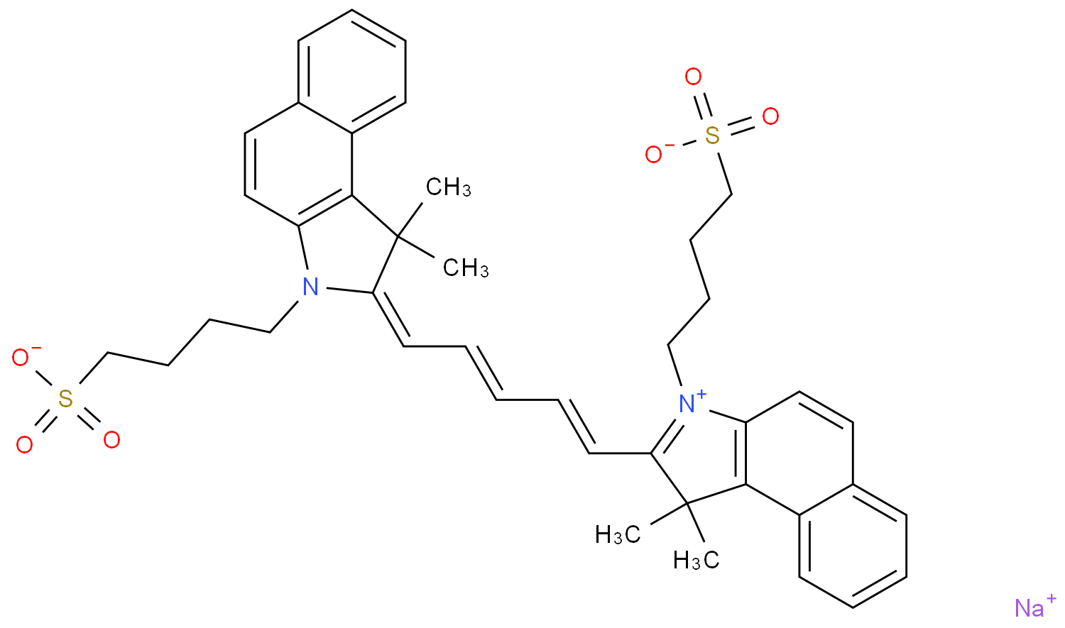 2-[5-[1,1-Dimethyl-3-(4-sulfobutyl)-1,3-dihydrobenzo[e]indol-2-ylidene]penta-1,3-dienyl]-1,1-dimethyl-3-(4-sulfobutyl)-1H-benzo[e]indolium inner salt sodium salt  