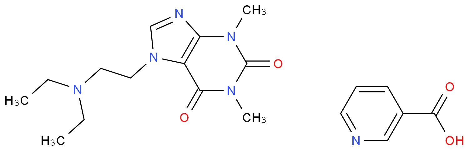 pyridine-3-carboxylic acid - 7-[2-(diethylamino)ethyl]-1,3-dimethyl-3,7-dihydro-1H-purine-2,6-dione (1:1)