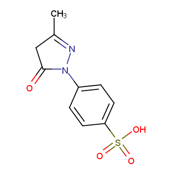 1-(4-磺酸苯基)-3-甲基-5-吡唑酮化学结构式