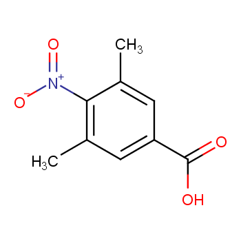 4-硝基-3,5-二甲基苯甲酸化学结构式