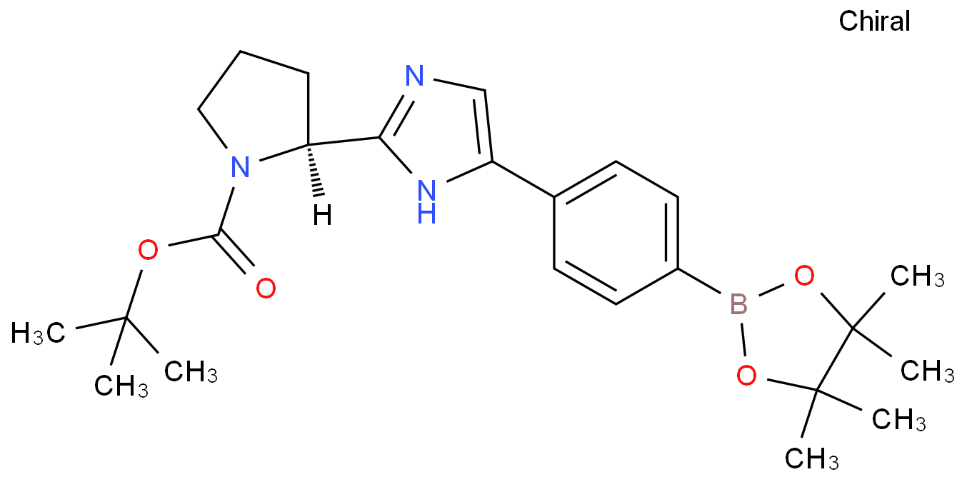tert-butyl (2S)-2-[5-[4-(4,4,5,5-tetramethyl-1,3,2-dioxaborolan-2 -yl)phenyl]-1H-imidazol-2-yl]pyrrolidine-1-carboxylate