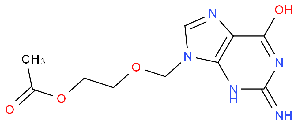 9-(2-乙酰氧基乙氧基甲基)鸟嘌呤化学结构式
