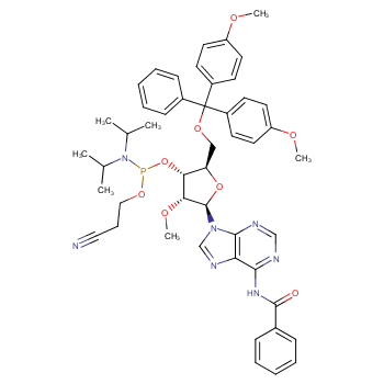 狈-苯甲酰基-5'-翱-(4,4-二甲氧基叁苯甲基)-2'-翱-甲基腺苷-3'-(2-氰基乙基-狈,狈-二异丙基)亚磷酰胺/110782-31-5