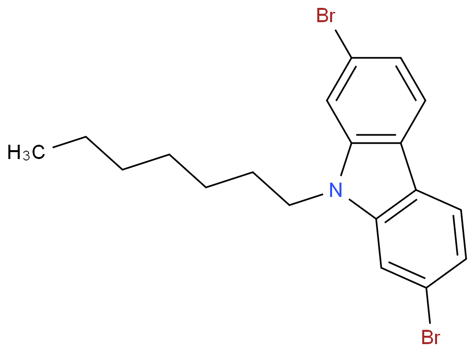 2,7-二溴-9-庚基咔唑 CAS号:1173071-58-3 实验室现货 高校研究所先发后付