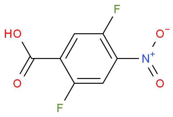 2,5-二氟-4-硝基苯甲酸化学结构式