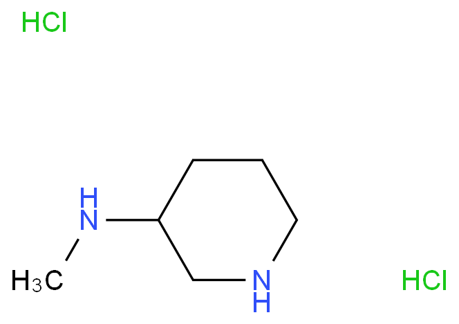 3-(甲氨基)哌啶二盐酸盐化学结构式