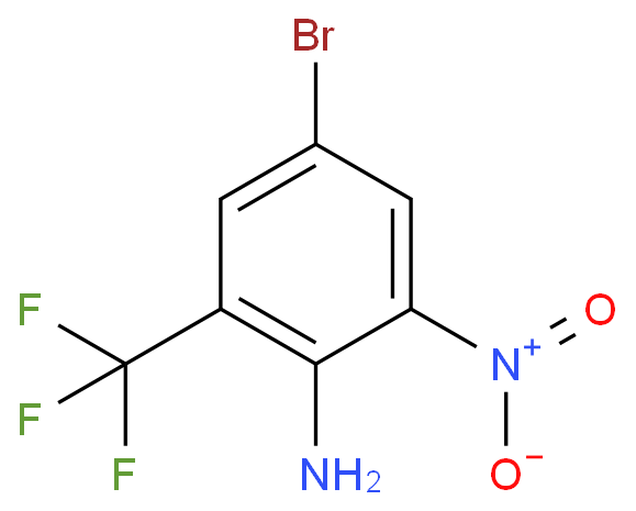 2-氨基-5-溴-3-硝基三氟甲苯化学结构式