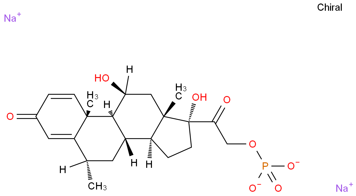 Pregna-1,4-diene-3,20-dione,11,17-dihydroxy-6-methyl-21-(phosphonooxy)-, 21-(dihydrogen phosphate), sodiumsalt (1:1), (6a,11b)-  