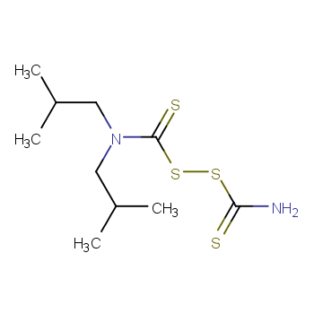 Diisobutylthiuram disulfide; 3064-73-1 structural formula