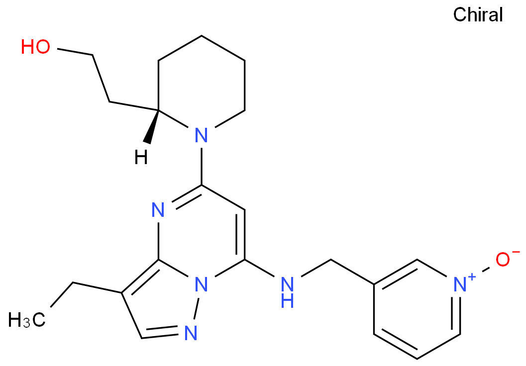 (S)-3-(((3-乙基-5-(2-(2-羟乙基)哌啶-1-基)吡唑并[1,5-a]嘧啶-7-基)氨基)甲基)吡啶 1-氧化物/779353-01-4