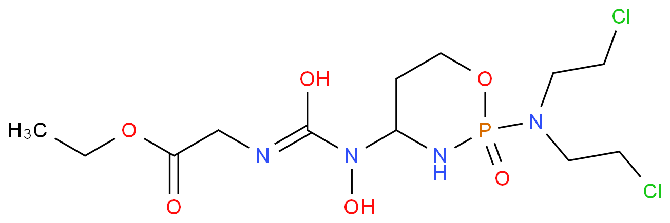 Urea, N-(2-(bis(2-chloroethyl)amino)tetrahydro-2H-1,3,2-oxazaphosphorin-4-yl)-N-hydroxy-N-(2-propenyl)-, P-oxide structure